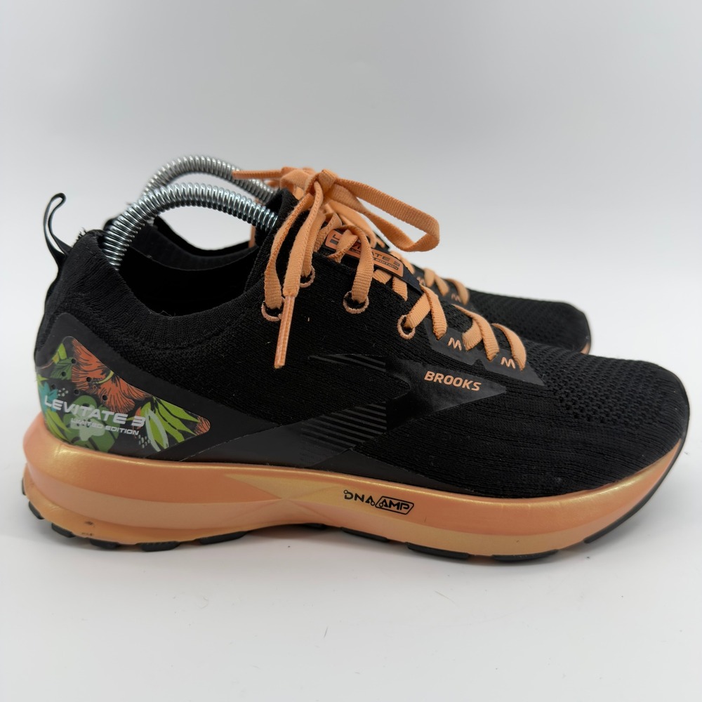 Brooks Levitate 3 Limited Edition Black Tropical Floral Running Shoes Womens 8.5
